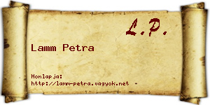 Lamm Petra névjegykártya